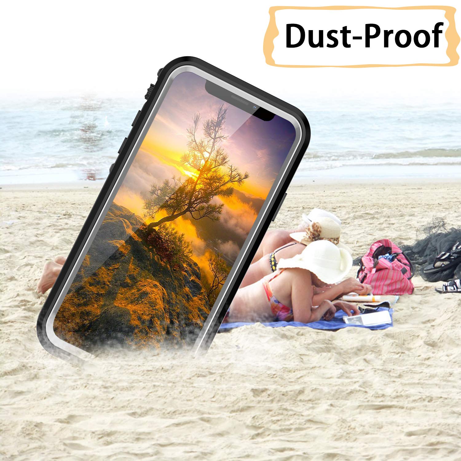 for Waterproof iPhone 11 Pro Max Case - Full Body Bumper Case Waterproof Rugged Protection with Built - in Screen Black - 7DAY'S