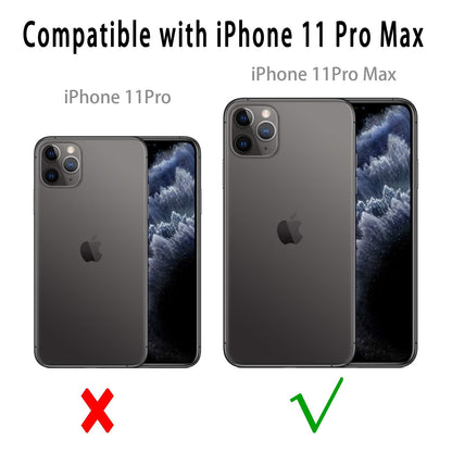 for Waterproof iPhone 11 Pro Max Case - Full Body Bumper Case Waterproof Rugged Protection with Built - in Screen Black - 7DAY'S