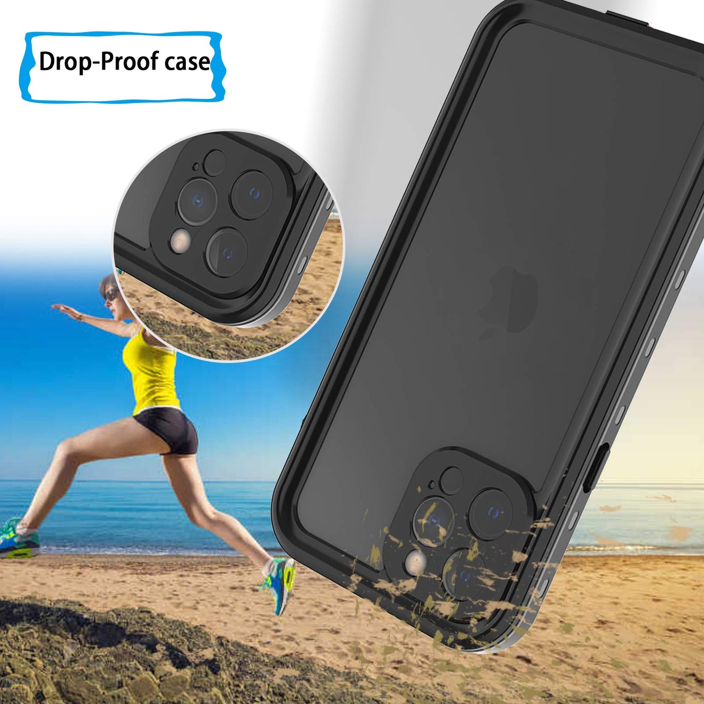 for Waterproof iPhone 11 Pro Max Case - Full Body Bumper Case Waterproof Rugged Protection with Built - in Screen Black - 7DAY'S