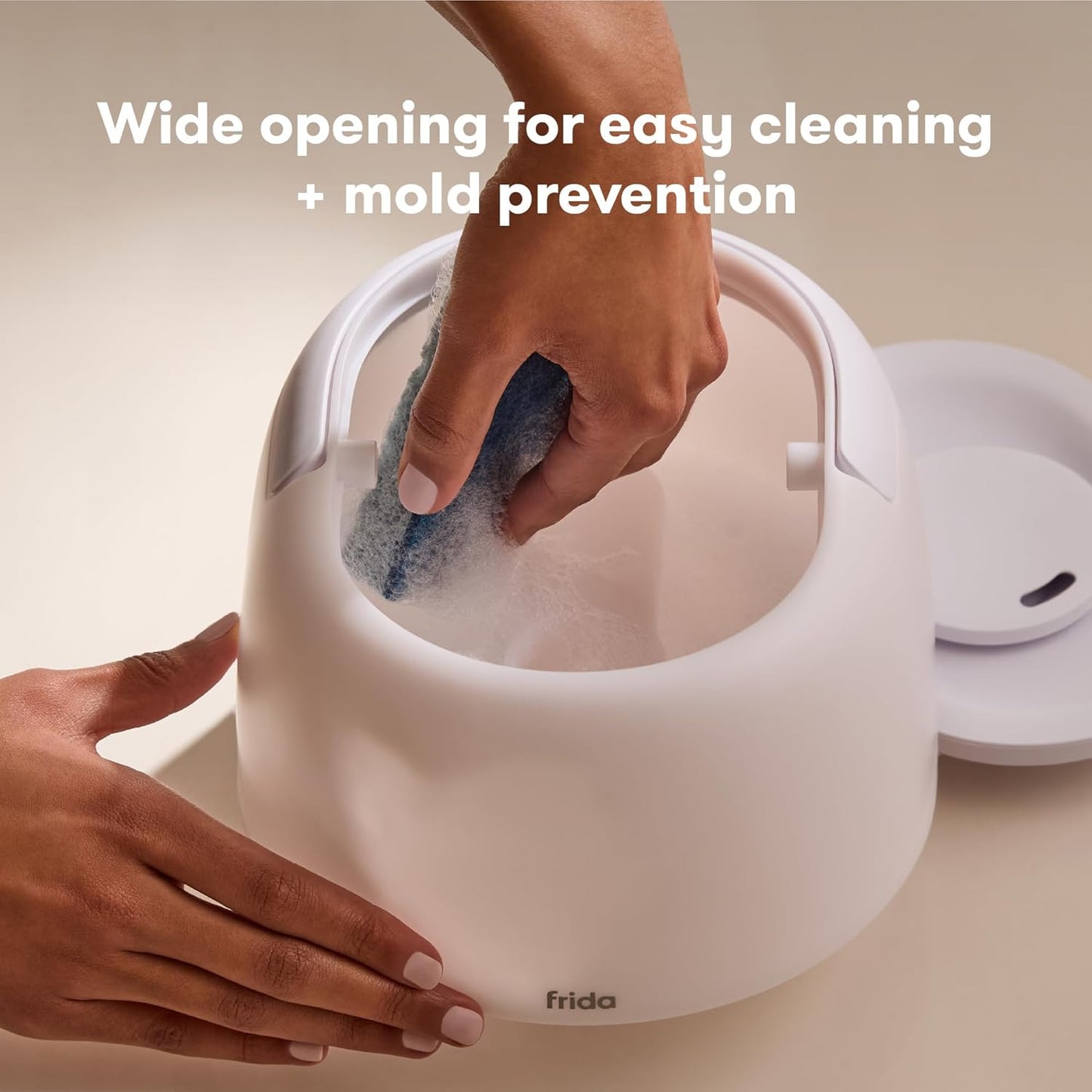 Frida Baby 3 - in - 1 Cool Mist Humidifier for Large Rooms, Top Fill Humidifier for Bedroom, Allergy Relief, 60 Hour Runtime + Nightlight, Auto Shut - Off, Quiet, Carry Handle, Essential Oil Diffuser - 7DAY'S