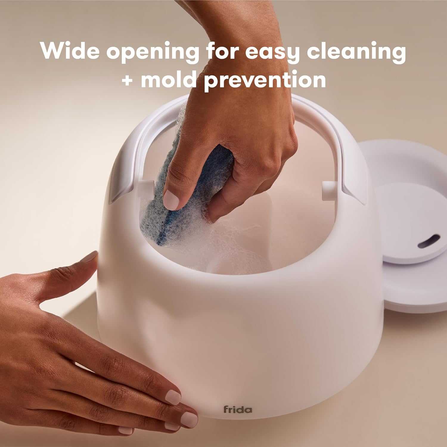 Frida Baby 3 - in - 1 Cool Mist Humidifier for Large Rooms, Top Fill Humidifier for Bedroom, Allergy Relief, 60 Hour Runtime + Nightlight, Auto Shut - Off, Quiet, Carry Handle, Essential Oil Diffuser - 7DAY'S