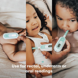 Frida Baby 3 - in - 1 Rectal, Underarm & Oral Thermometer for Kids, Digital Baby Thermometer for Infants, Toddlers, & Kids - 7DAY'S