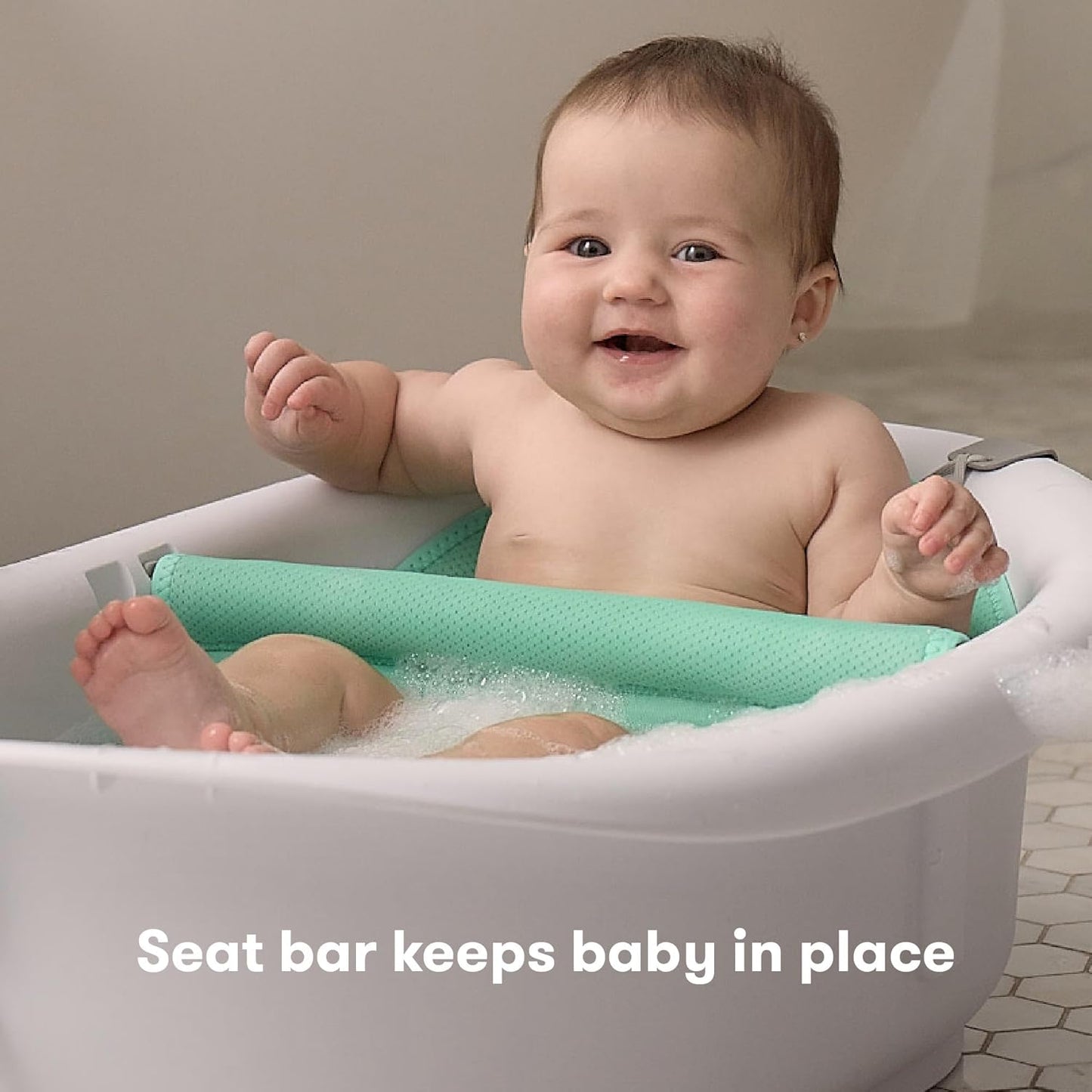 Frida Baby 4 - in - 1 Grow - with - Me Baby Bathtub, Baby Tub for Newborns to Toddler with Removable Bath Seat & Backrest for Bath Support in Tub - 7DAY'S