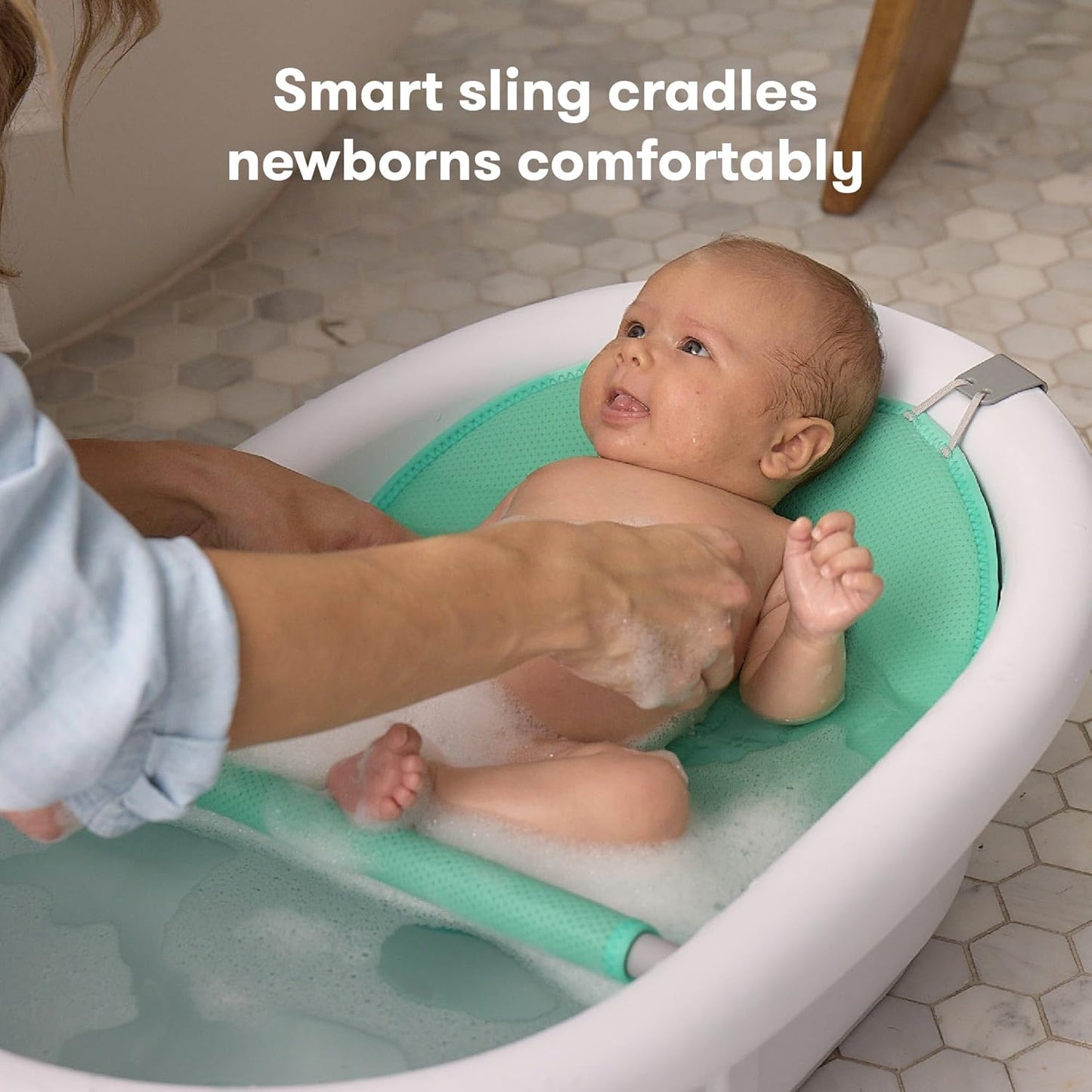 Frida Baby 4 - in - 1 Grow - with - Me Baby Bathtub, Baby Tub for Newborns to Toddler with Removable Bath Seat & Backrest for Bath Support in Tub - 7DAY'S