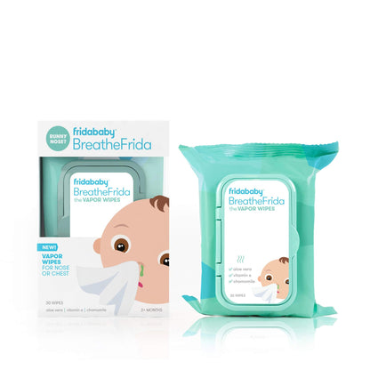 Frida Baby Breathe Easy Kit Sick Day Baby Essentials - Vapor Wipes, Vapor Rub + Organic Vapor Drops to Help Baby Breathe Easy, Natural Baby Congestion Relief - 7DAY'S