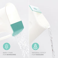 Frida Baby Control The Flow Bath Rinse Cup, Tear Free Rinser to Wash Hair and Body with Easy Grip Handle and Removable Rain Shower, Made in USA - 7DAY'S