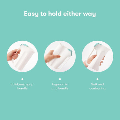 Frida Baby Control The Flow Bath Rinse Cup, Tear Free Rinser to Wash Hair and Body with Easy Grip Handle and Removable Rain Shower, Made in USA - 7DAY'S