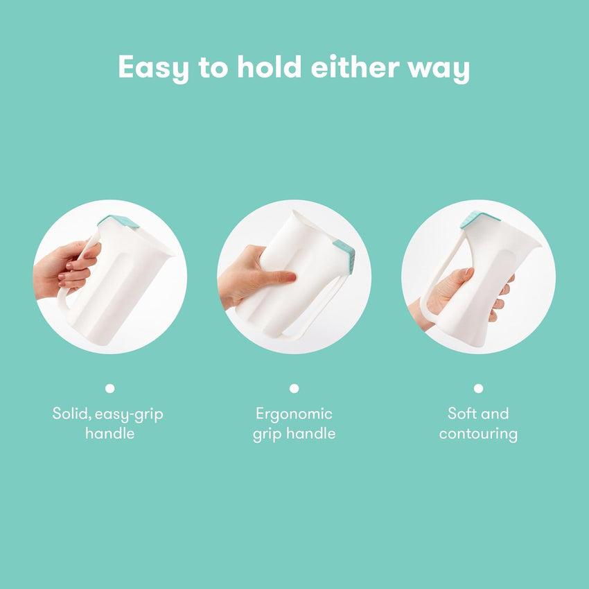 Frida Baby Control The Flow Bath Rinse Cup, Tear Free Rinser to Wash Hair and Body with Easy Grip Handle and Removable Rain Shower, Made in USA - 7DAY'S