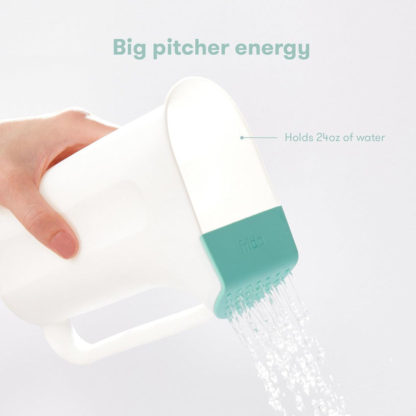 Frida Baby Control The Flow Bath Rinse Cup, Tear Free Rinser to Wash Hair and Body with Easy Grip Handle and Removable Rain Shower, Made in USA - 7DAY'S