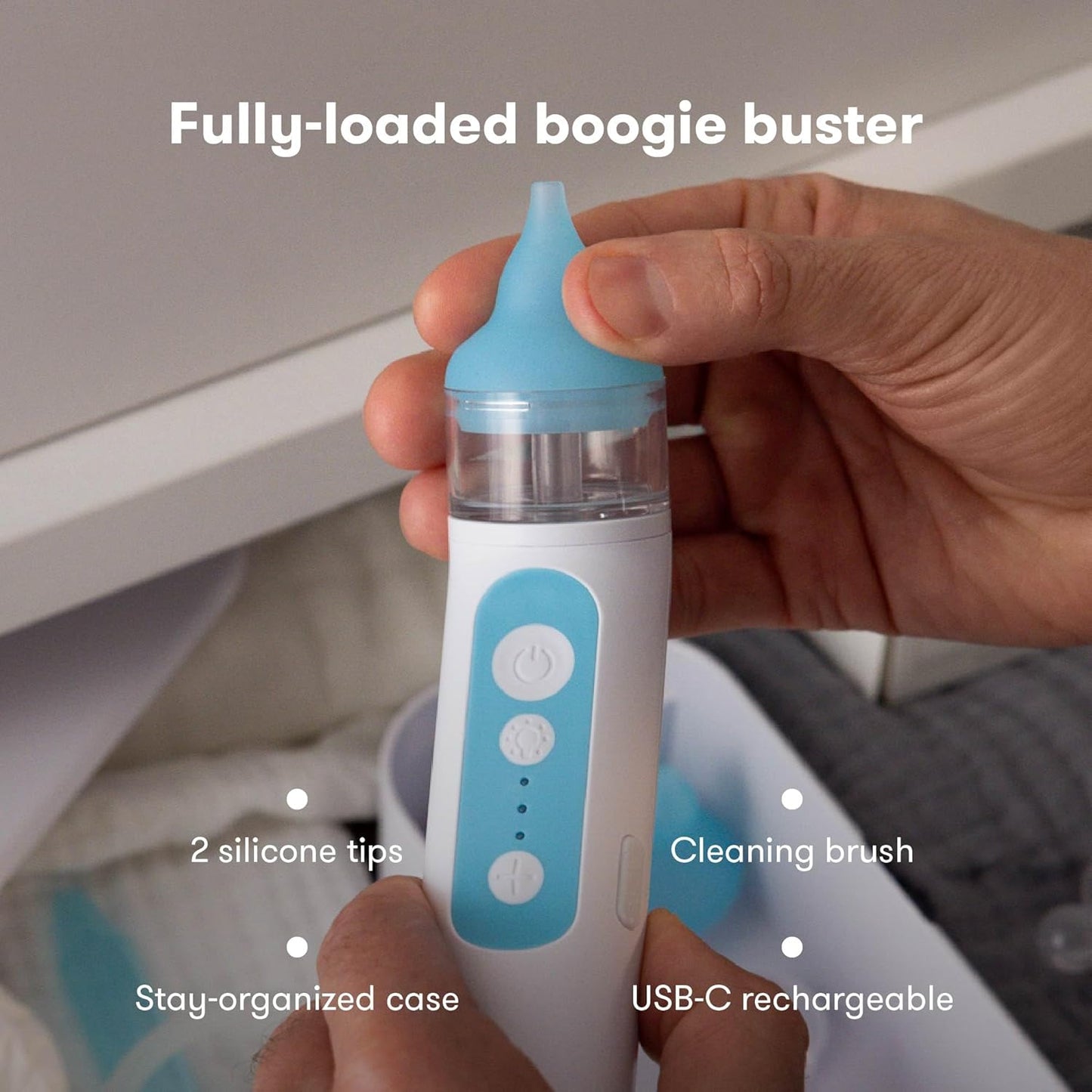 Frida Baby Electric NoseFrida Nasal Aspirator for Baby, Nose Sucker for Baby & Toddler, Upgraded Nasal Aspirator for Congestion + Allergy Relief with 3 Suction Levels, 2 Silicone Tips, USB - 7DAY'S