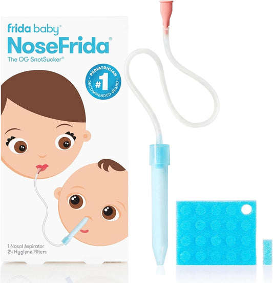 Frida Baby NoseFrida SnotSucker for Baby, Nasal Aspirator for Baby, Nose Sucker Baby Nasal Aspirator for Baby, Congestion Relief with 24 Extra Hygiene Filters - 7DAY'S
