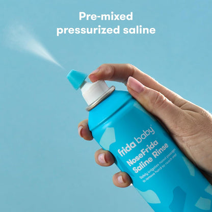 Frida Saline Rinse for Toddler, Kids, Ages 2+, Saline Rinse for Sinus, Instant Congestion Relief & Allergy Relief, Flush Out Allergens, Mucus, Pollen, Dust, Safe for Daily Use - 7DAY'S