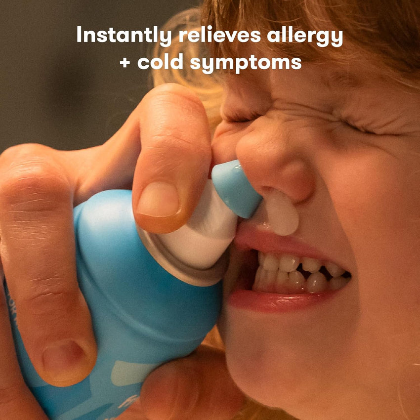 Frida Saline Rinse for Toddler, Kids, Ages 2+, Saline Rinse for Sinus, Instant Congestion Relief & Allergy Relief, Flush Out Allergens, Mucus, Pollen, Dust, Safe for Daily Use - 7DAY'S