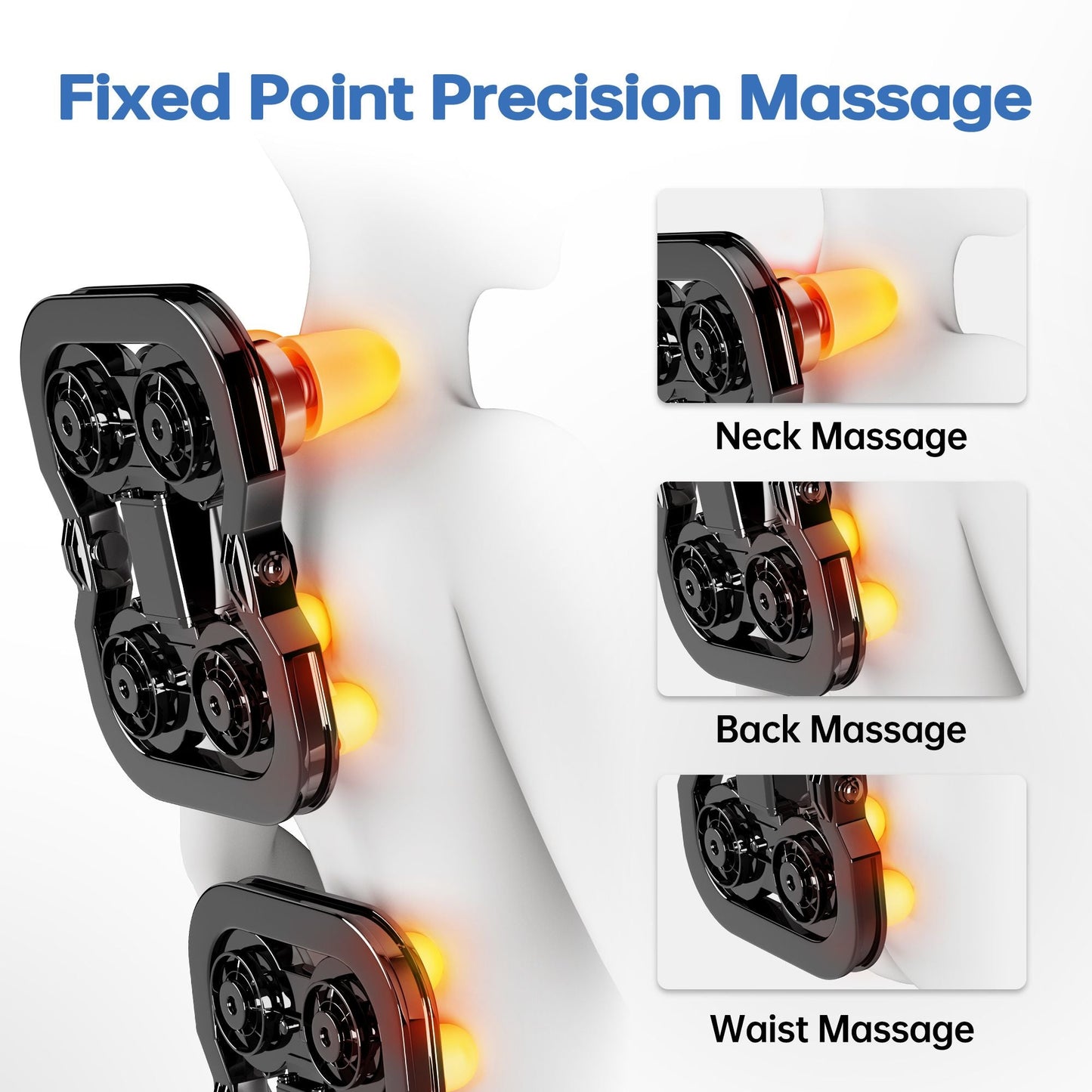 Full Body Massage Chair, Zero Gravity Mode, Deep Tissue Massage Chair, Foot Massage, 8 Fixed Massage Roller, LCD Touch Screen, Waist Heater, Bluetooth - 7DAY'S