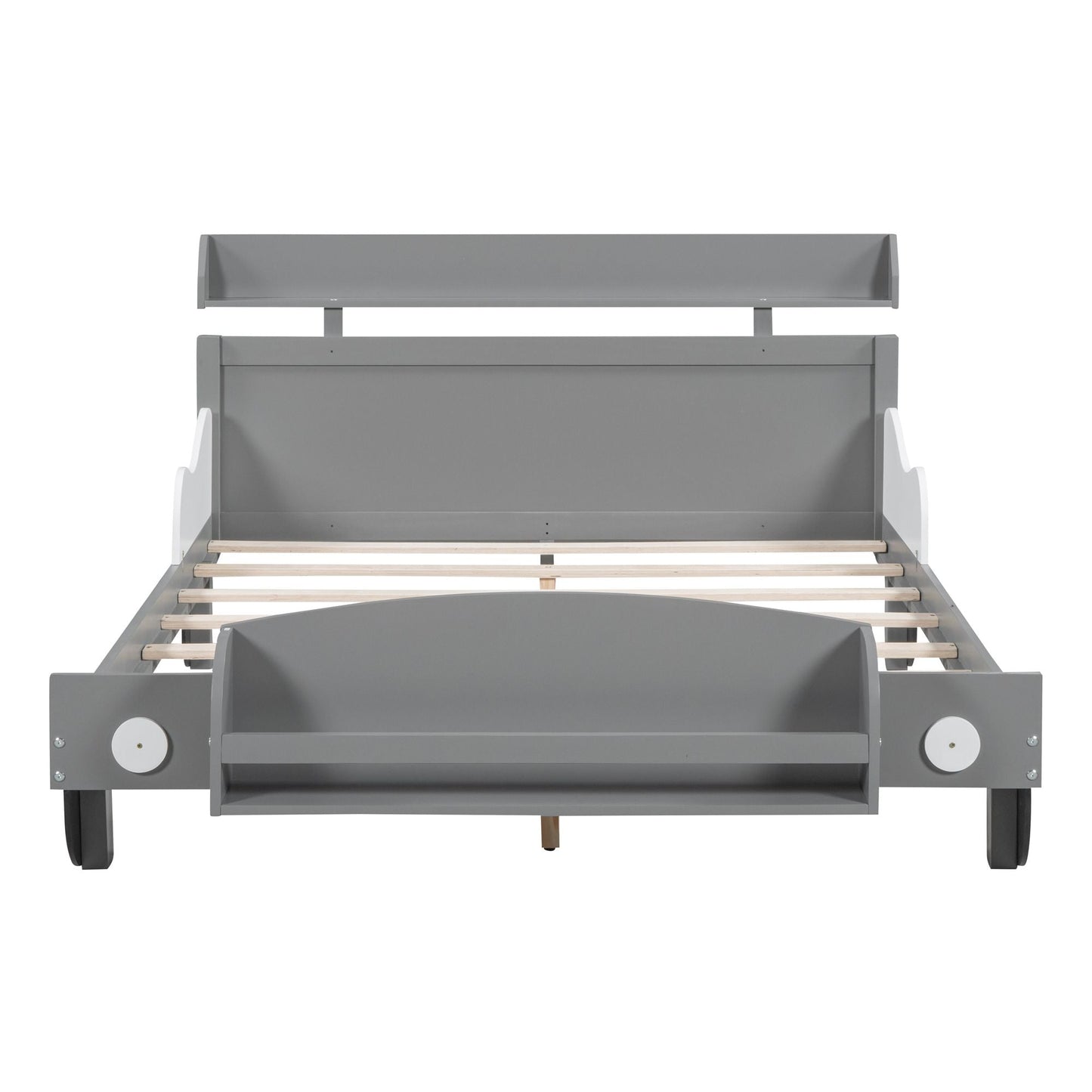 Full Size Car - Shaped Platform Bed,Full Bed with Storage Shelf for Bedroom - 7DAY'S