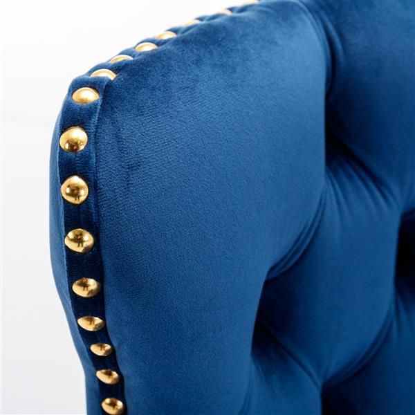 Furniture,Golden Swivel Velvet Barstools Adjusatble Seat Height from 25 - 33 Inch, Modern Upholstered Bar Stools with Backs Comfortable Tufted for Home Pub and Kitchen Island,Blue,Set of 2 - 7DAY'S