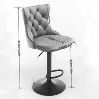 Furniture,Swivel Velvet Barstools Adjusatble Seat Height from 25 - 33 Inch,17.7 inch base, Modern Upholstered Bar Stools with Backs Comfortable Tufted for Home Pub and Kitchen Island,Gray,Set of 2 - 7DAY'S