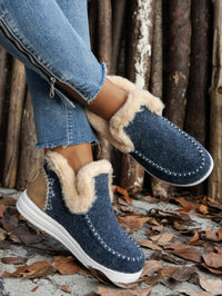 Furry Suede Round Toe Flat Sneakers - 7DAY'S