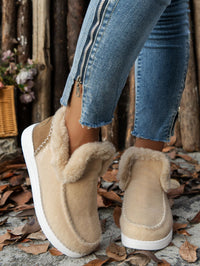 Furry Suede Round Toe Flat Sneakers - 7DAY'S