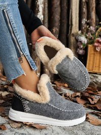 Furry Suede Round Toe Flat Sneakers - 7DAY'S