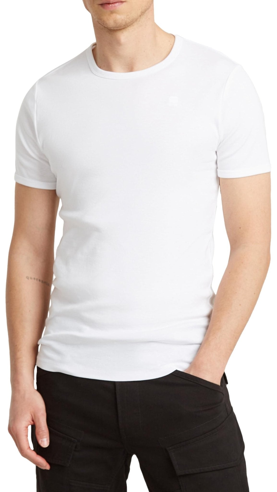 G - STAR RAW Men's Base Layer Crew Neck Short Sleeve T-Shirt 2 - Pack - 7DAY'S