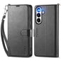 Galaxy S25 Ultra, Kickstand [RFID Blocking] Card Holder, Folio Magnetic PU Leather [TPU Shockproof Interior Case] Protective Folio Cover Compatible with Galaxy S25 Ultra, Black - 7DAY'S