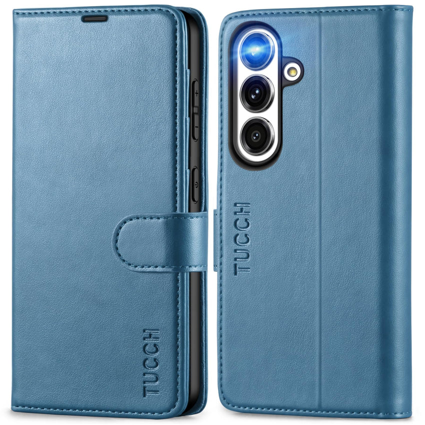 Galaxy S25 Ultra, Kickstand [RFID Blocking] Card Holder, Folio Magnetic PU Leather [TPU Shockproof Interior Case] Protective Folio Cover Compatible with Galaxy S25 Ultra, Black - 7DAY'S