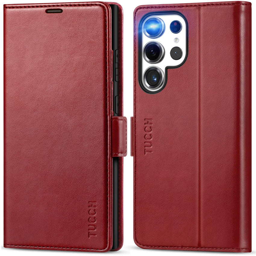 Galaxy S25 Ultra, Kickstand [RFID Blocking] Card Holder, Folio Magnetic PU Leather [TPU Shockproof Interior Case] Protective Folio Cover Compatible with Galaxy S25 Ultra, Black - 7DAY'S