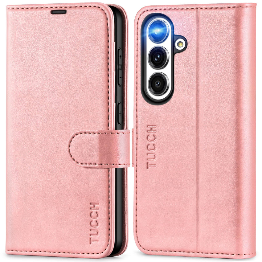 Galaxy S25 Ultra, Kickstand [RFID Blocking] Card Holder, Folio Magnetic PU Leather [TPU Shockproof Interior Case] Protective Folio Cover Compatible with Galaxy S25 Ultra, Black - 7DAY'S