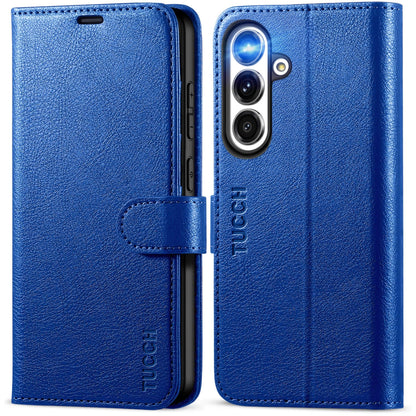 Galaxy S25 Ultra, Kickstand [RFID Blocking] Card Holder, Folio Magnetic PU Leather [TPU Shockproof Interior Case] Protective Folio Cover Compatible with Galaxy S25 Ultra, Black - 7DAY'S