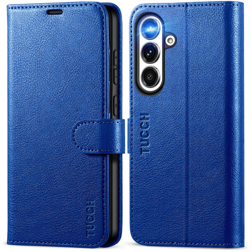 Galaxy S25 Ultra, Kickstand [RFID Blocking] Card Holder, Folio Magnetic PU Leather [TPU Shockproof Interior Case] Protective Folio Cover Compatible with Galaxy S25 Ultra, Black - 7DAY'S