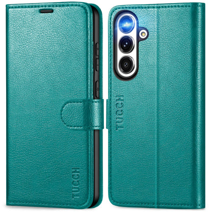 Galaxy S25 Ultra, Kickstand [RFID Blocking] Card Holder, Folio Magnetic PU Leather [TPU Shockproof Interior Case] Protective Folio Cover Compatible with Galaxy S25 Ultra, Black - 7DAY'S