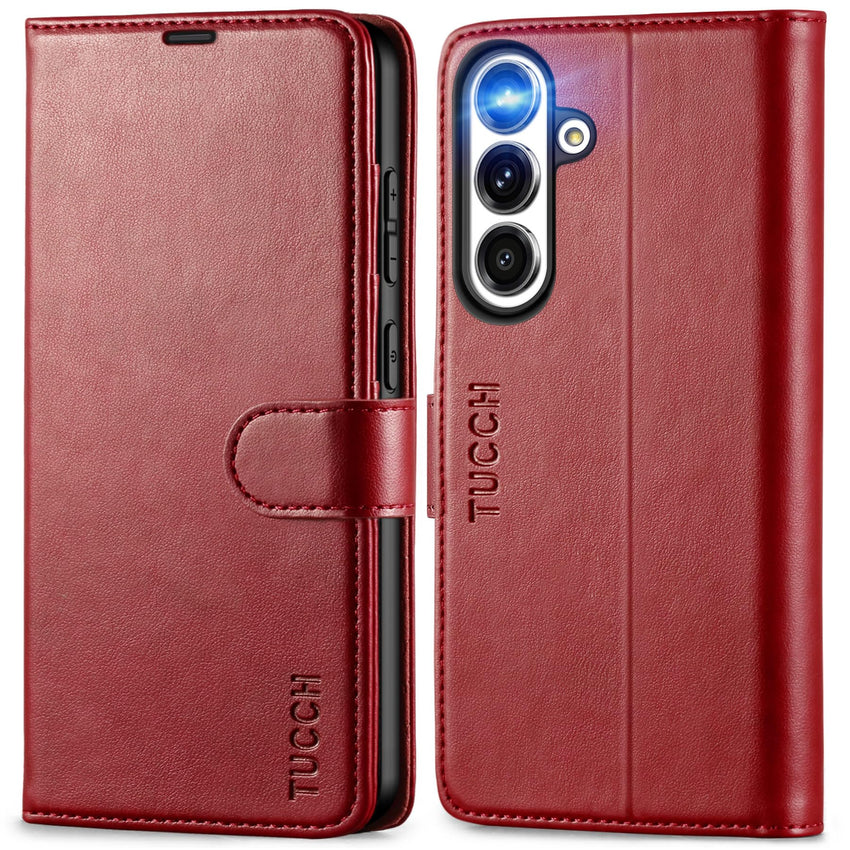 Galaxy S25 Ultra, Kickstand [RFID Blocking] Card Holder, Folio Magnetic PU Leather [TPU Shockproof Interior Case] Protective Folio Cover Compatible with Galaxy S25 Ultra, Black - 7DAY'S