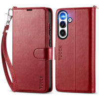 Galaxy S25 Ultra, Kickstand [RFID Blocking] Card Holder, Folio Magnetic PU Leather [TPU Shockproof Interior Case] Protective Folio Cover Compatible with Galaxy S25 Ultra, Black - 7DAY'S
