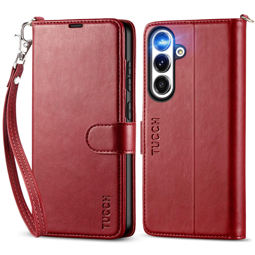 Galaxy S25 Ultra, Kickstand [RFID Blocking] Card Holder, Folio Magnetic PU Leather [TPU Shockproof Interior Case] Protective Folio Cover Compatible with Galaxy S25 Ultra, Black - 7DAY'S