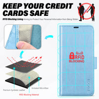 Galaxy S25 Ultra, Kickstand [RFID Blocking] Card Holder, Folio Magnetic PU Leather [TPU Shockproof Interior Case] Protective Folio Cover Compatible with Galaxy S25 Ultra, Black - 7DAY'S