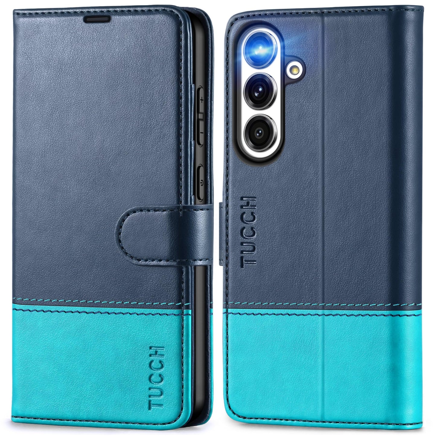 Galaxy S25 Ultra, Kickstand [RFID Blocking] Card Holder, Folio Magnetic PU Leather [TPU Shockproof Interior Case] Protective Folio Cover Compatible with Galaxy S25 Ultra, Black - 7DAY'S