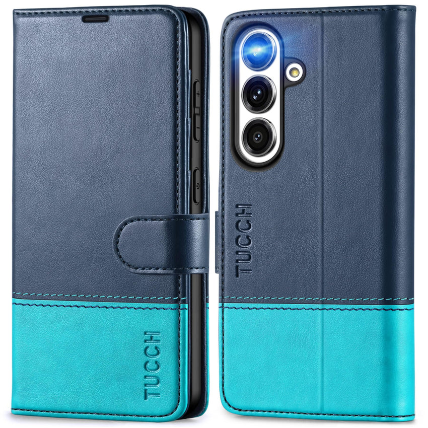 Galaxy S25 Ultra, Kickstand [RFID Blocking] Card Holder, Folio Magnetic PU Leather [TPU Shockproof Interior Case] Protective Folio Cover Compatible with Galaxy S25 Ultra, Black - 7DAY'S