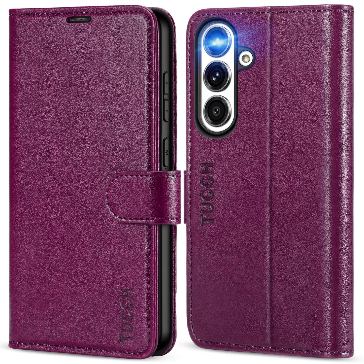 Galaxy S25 Ultra, Kickstand [RFID Blocking] Card Holder, Folio Magnetic PU Leather [TPU Shockproof Interior Case] Protective Folio Cover Compatible with Galaxy S25 Ultra, Black - 7DAY'S