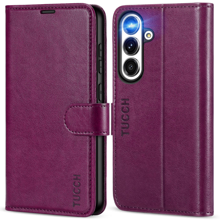 Galaxy S25 Ultra, Kickstand [RFID Blocking] Card Holder, Folio Magnetic PU Leather [TPU Shockproof Interior Case] Protective Folio Cover Compatible with Galaxy S25 Ultra, Black - 7DAY'S