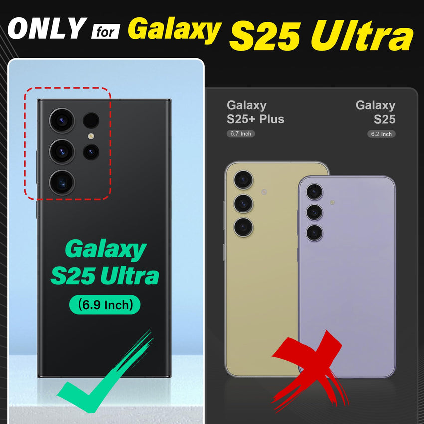 Galaxy S25 Ultra, Kickstand [RFID Blocking] Card Holder, Folio Magnetic PU Leather [TPU Shockproof Interior Case] Protective Folio Cover Compatible with Galaxy S25 Ultra, Black - 7DAY'S