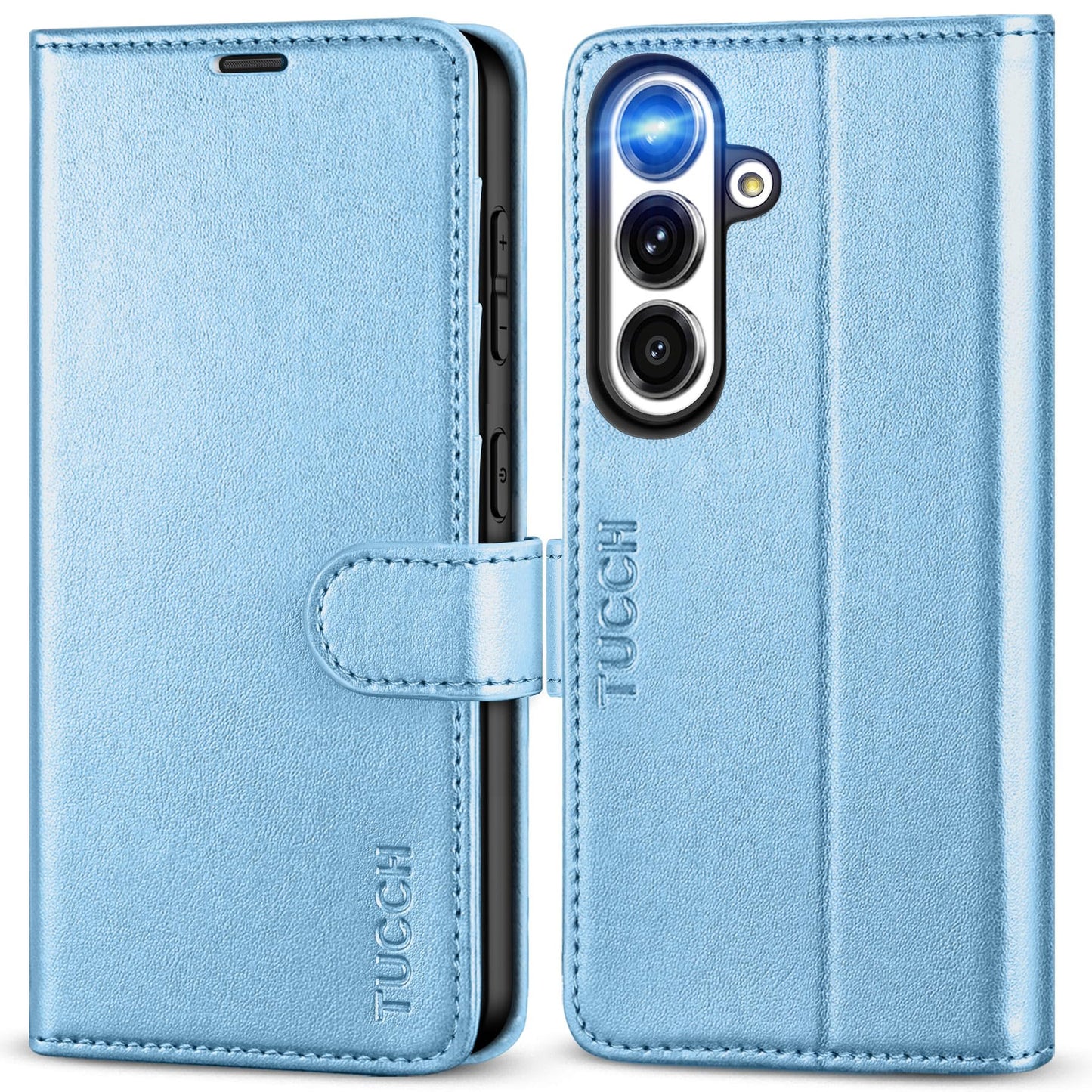 Galaxy S25 Ultra, Kickstand [RFID Blocking] Card Holder, Folio Magnetic PU Leather [TPU Shockproof Interior Case] Protective Folio Cover Compatible with Galaxy S25 Ultra, Black - 7DAY'S