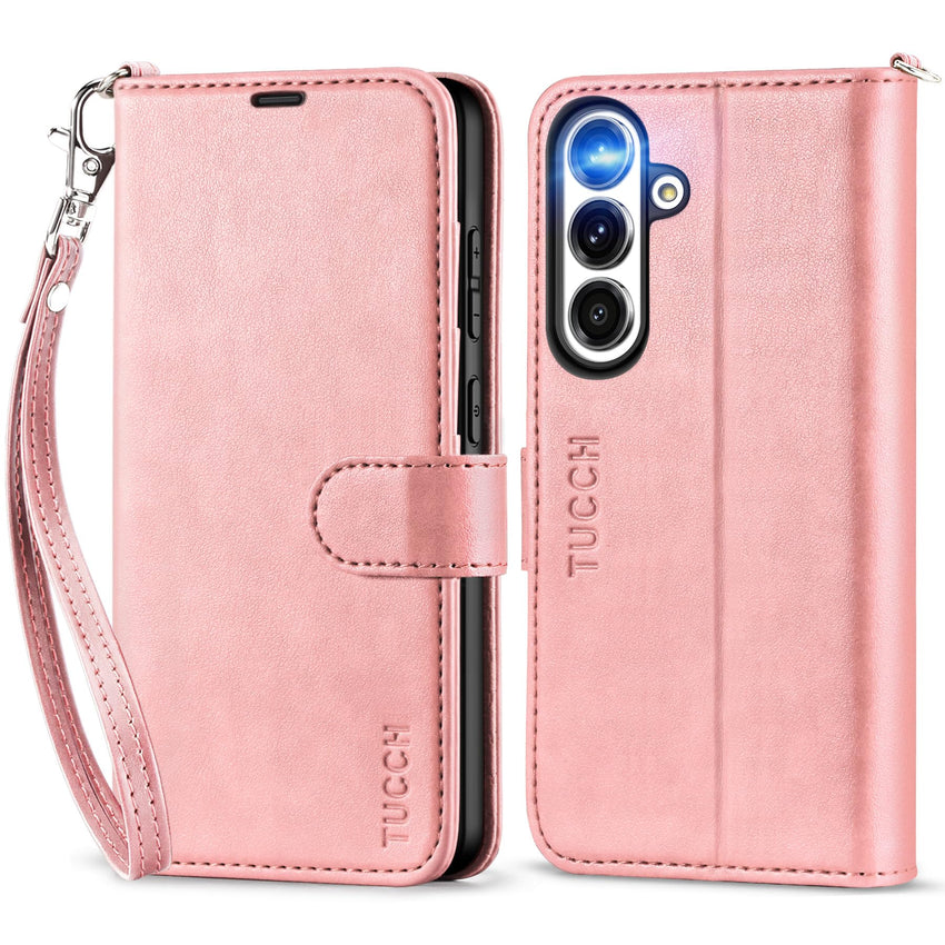 Galaxy S25 Ultra, Kickstand [RFID Blocking] Card Holder, Folio Magnetic PU Leather [TPU Shockproof Interior Case] Protective Folio Cover Compatible with Galaxy S25 Ultra, Black - 7DAY'S