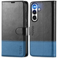 Galaxy S25 Ultra, Kickstand [RFID Blocking] Card Holder, Folio Magnetic PU Leather [TPU Shockproof Interior Case] Protective Folio Cover Compatible with Galaxy S25 Ultra, Black - 7DAY'S