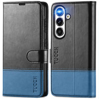 Galaxy S25 Ultra, Kickstand [RFID Blocking] Card Holder, Folio Magnetic PU Leather [TPU Shockproof Interior Case] Protective Folio Cover Compatible with Galaxy S25 Ultra, Black - 7DAY'S