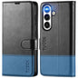 Galaxy S25 Ultra, Kickstand [RFID Blocking] Card Holder, Folio Magnetic PU Leather [TPU Shockproof Interior Case] Protective Folio Cover Compatible with Galaxy S25 Ultra, Black - 7DAY'S