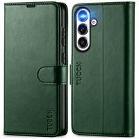 Galaxy S25 Ultra, Kickstand [RFID Blocking] Card Holder, Folio Magnetic PU Leather [TPU Shockproof Interior Case] Protective Folio Cover Compatible with Galaxy S25 Ultra, Black - 7DAY'S