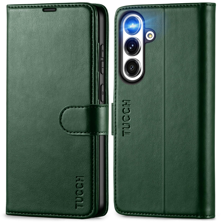 Galaxy S25 Ultra, Kickstand [RFID Blocking] Card Holder, Folio Magnetic PU Leather [TPU Shockproof Interior Case] Protective Folio Cover Compatible with Galaxy S25 Ultra, Black - 7DAY'S