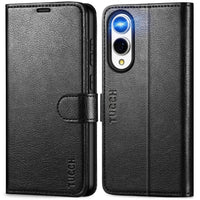 Galaxy S25 Ultra, Kickstand [RFID Blocking] Card Holder, Folio Magnetic PU Leather [TPU Shockproof Interior Case] Protective Folio Cover Compatible with Galaxy S25 Ultra, Black - 7DAY'S