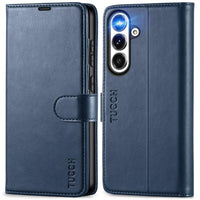 Galaxy S25 Ultra, Kickstand [RFID Blocking] Card Holder, Folio Magnetic PU Leather [TPU Shockproof Interior Case] Protective Folio Cover Compatible with Galaxy S25 Ultra, Black - 7DAY'S